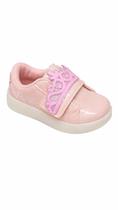 Tênis Rosa Glitter tiras autocolantes Camin Confortável 27