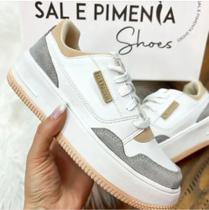Tênis sal e pimenta bege Tênis sal e pimenta bege