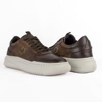 Tenis Sapatenis Casual Couro Masculino Moda Democrata Block 240501