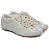 Tenis Sapatênis Casual Krn Shoes em Couro com Cadarço e Detalhe em Recortes