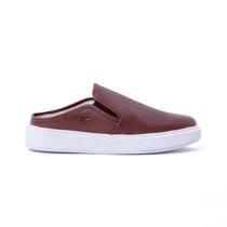 Tênis Sapatênis Casual Mule Iate De Couro Premium Slip On