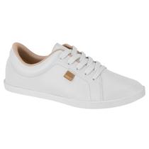 Tênis Sapatenis Feminino Branco Casual Beira Rio Branco Liso Napa Confortável Dia a Dia Original