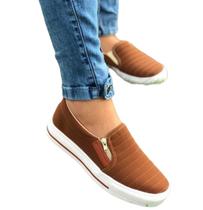 Tênis Sapatênis Feminino Casual Sapatilha Slip On Com Zíper