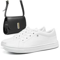 Tenis sapatenis feminino casual sola alta cadarço confortavel 34 ao 40 + BOLSA