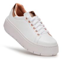 Tênis Sapatenis Feminino Moda Casual Fashion Sola Reta Leve Cadarço Passeio Trabalho Dia a dia