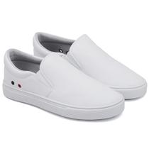 Tênis Sapatênis Iate Slip on Calce Fácil Original Hype Shoes Branco Com Ilhós Unissex