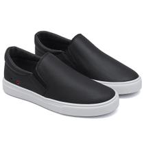 Tênis Sapatênis Iate Slip on Calce Fácil Original Hype Shoes Preto Com Ilhós Unissex