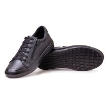 Tenis Sapatenis Masculino Casual Em Couro e Palmilha em Gel Confortável Lançamento 001 Ref 6204 TR