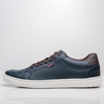 Tênis Sapatênis Masculino Confortável Em Marinho Couro Legitimo