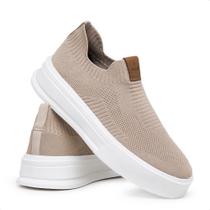 Tênis Sapatênis Masculino Knit Meia Confortável Brown