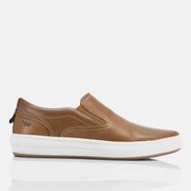 Tênis Sapatênis Masculino Slip On Em Couro Fácil De Calçar Sapato Macio Marrom
