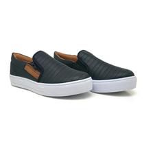 Tênis Sapatênis Sapatilha feminino Slip On Zíper casual Leve e confortável