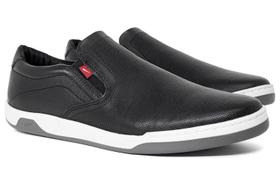 Tênis Sapatênis Slip On Ferracini 24h Casual Masculino Couro Calce Fácil