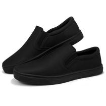 Tênis sapatenis slip on masculino sola preta