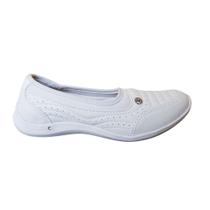 Tenis Sapatilha Feminino Kolosh Caminhada Palmilha Confort Jeans Branco C3182