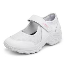 Tênis Sapatilha Sapato Feminino Boneca Lirom Sola Alta Semi Ortopédico Couro Branco