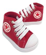Tênis Sapatinho Infantil Cano Alto Star Vermelho