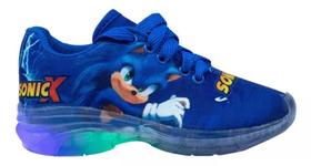 Tênis Sapato Com Luzinha Infantil Sonic 26 ao 32