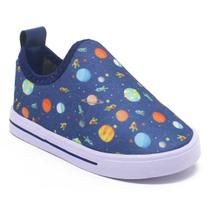 Tênis Sapato Infantil Escolar Calce Facil Leve Confortável Lunar Azul - Beanna Calçados