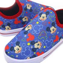 Tênis Sapato Infantil Escolar Calce Facil Leve Confortável Mouse Azul