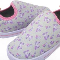 Tênis Sapato Infantil Escolar Calce Facil Leve Confortável Unicornio Cinza Rosa - Beanna Calçados