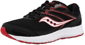 Tênis Saucony Cohesion 13 Masculino Preto e Vermelho 10M EUA Tênis Saucony Cohesion 13 Masculino Preto e Vermelho 10M EUA