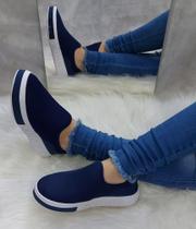 Tenis Shoes Feminino Slip-on Calce Facil Sneaker Azul 38