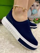 Tenis Shoes Feminino Slip on Calce Facil Sneaker Azul 39