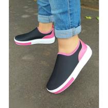 tenis shoes snaiker tenis meia leve caminhada academia slip-on pto c/pink