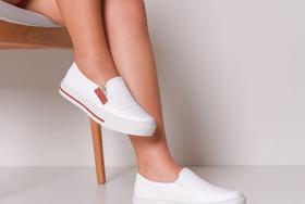 Tênis Sintetico Sapatênis Sapatilha Feminino Casual Slip On Com Zíper