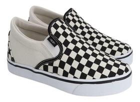 Tênis Skate Casual Huntington Xadez Preto E Branco