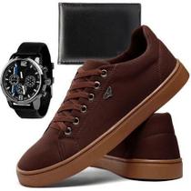 Tênis Skatista Casual + Relógio e Carteira Masculino- Adsshoes
