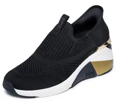 Tênis Skechers A-Wedge-Crecent Hands Free Slip-ins pretos