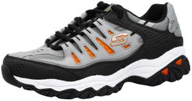 Tênis Skechers Afterburn Memory Fit para homens cinza/laranja