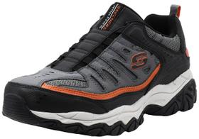 Tênis Skechers Afterburn Memory Fit Slip-On Carvão/Laranja 11 US