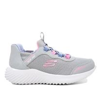 Tênis Skechers Bounder Simple Cute Cinza e Lilás Infantil Tênis Skechers Bounder Simple Cute Cinza e Lilás Infantil
