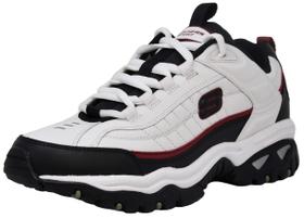 Tênis Skechers Energy Afterburn branco/preto/vermelho para homens