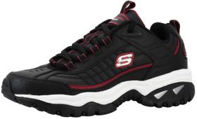 Tênis Skechers Energy Afterburn preto/prata/vermelho
