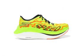 Tenis Skechers Go Run Speed Beast - feminino - verde e laranja