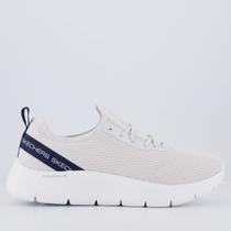 Tênis Skechers Go Walk Flex Cinza Claro e Marinho