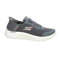 Tenis skechers go walk flex - hands up gom-216324-gry cinza