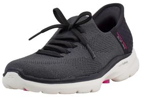 Tênis Slip-In Feminino Skechers Go Walk 6 Cinza Chumbo e Rosa 39.5 Tênis Slip-In Feminino Skechers Go Walk 6 Cinza Chumbo e Rosa 39.5