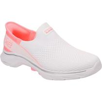 Tênis Slip Ins Go Walk 7 Mia Knit Hyper Pillar Memory Foam 125231 Skechers Branco