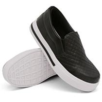 Tenis Slip On Casual Amanda Block Detalhe Textura Matelasse com Sola Alta