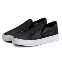 Tênis Slip On Casual Feminino Com Texturas Modernas Dia a Dia