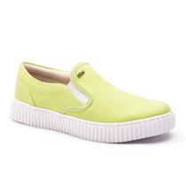 Tênis Slip On Casual Feminino Lona Elástico Calce Fácil