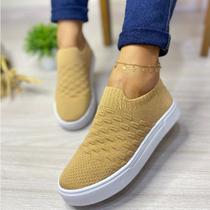 Tenis slip on casual feminino sapato leve confortável