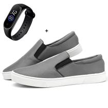 tenis Slip On Casual Masculino Confortavel Calce facil + relogio tenis Slip On Casual Masculino Confortavel Calce facil + relogio
