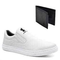 Tênis Slip On Casual Polo Masculino Extra Macio + Carteira