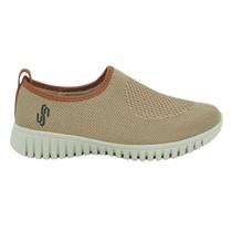 Tênis Slip On de Tricot Casual Joanete AE2208004 Bege Tênis Slip On de Tricot Casual Joanete AE2208004 Bege